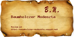 Baumholczer Modeszta névjegykártya